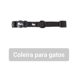 Coleira Petz Preta Para Gatos - Cachorros