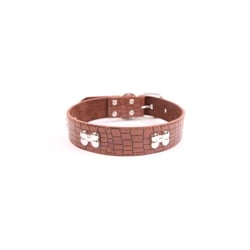 Coleira The Pets Luxo Couro Croco Para Cães Gg - 1 Unidade