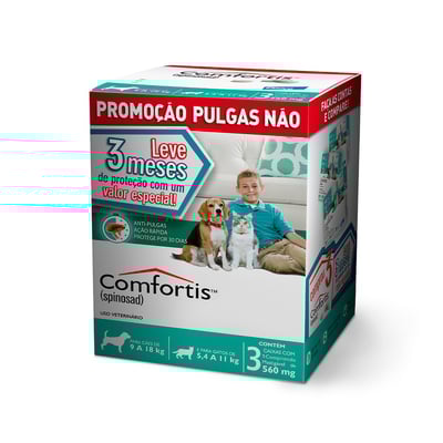 Combo Antipulgas Elanco Comfortis - Para Cães De 9Kg A 18Kg E Gatos De 5,4Kg A 11Kg - 1 Unidade
