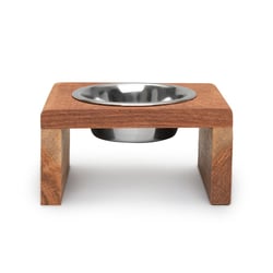 Comedouro Alto Cansei De Ser Gato Individual De Madeira Para Gatos