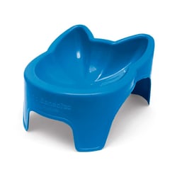 Comedouro Alto De Plastico Para Gatos Sao Benedito Pet Azul 100Ml