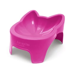 Comedouro Alto De Plastico Para Gatos Sao Benedito Pet Rosa 100Ml