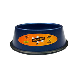 Comedouro Aluminio Maskoto Azul Para Cães E Gatos - Tamanho P