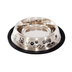 Comedouro Anti Derrapante The Pets Decor Inox Para Cachorros - 850 Mililitros