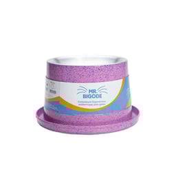 Comedouro Antiformiga Mr. Bigode Para Gatos Rosa 140Ml - 1 Unidade