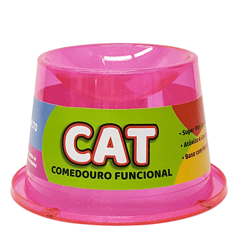 Comedouro Antiformiga Pet Toys 250Ml Rosa Com Glitter Para Gatos