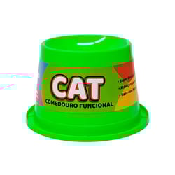 Comedouro Antiformiga Pet Toys Alto Para Gatos 250Ml Verde Neon - 1 Unidade