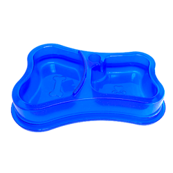 Comedouro Automático Duplo Azul Translúcido - 460X300Ml