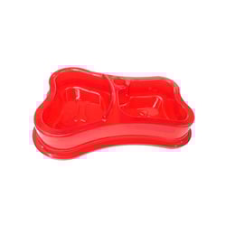 Comedouro Automático Duplo Pet Toys Vermelho Com Glitter Para Cães - 1 Unidade