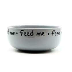 Comedouro Cerâmica Feed Me Branco Pet Injet Para Cachorros - 700 Mililitros