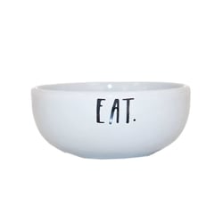 Comedouro Ceramica Pet Injet Eat Branco Medio