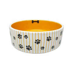 Comedouro De Cerâmica Amarelo Kenex Para Cães E Gatos - 1 Unidade