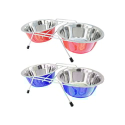 Comedouro Duplo American Pets 480Ml Com Base Para Cachorros - 480 Mililitros