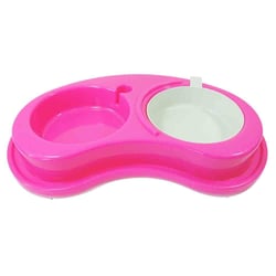 Comedouro Duplo Anti Formiga Luxo Rosa Furacão Pet Para Cães - 1 Unidade - Tamanho P