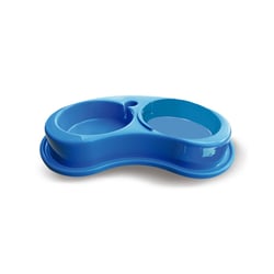 Comedouro Duplo Anti-Formigas Furacão Pet Joy Azul - Para Cachorros