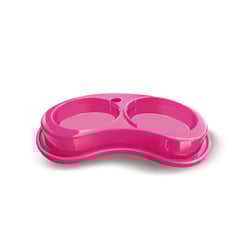Comedouro Duplo Anti-Formigas Joy Rosa Para Cães - Furacão Pet