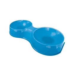 Comedouro Duplo Furacão Pet Pop Azul 190Ml Para Gatos