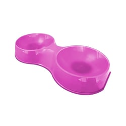 Comedouro Duplo Furacão Pet Pop Rosa Para Gatos 190Ml - 1 Unidade