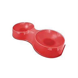 Comedouro Duplo Furacão Pet Vermelho - 1100Ml