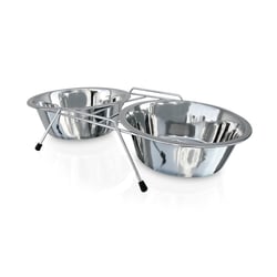 Comedouro Duplo Inox Chalesco Para Cães - Tamanho 3