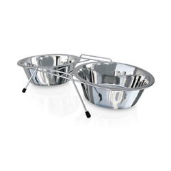 Comedouro Duplo Inox N°1 (240Ml) Para Cachorro