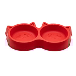 Comedouro Duplo Luxo Preto Pet Injet Para Gatos