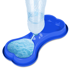 Comedouro Duplo Osso Pet Injet Azul - 1 Unidade Para Cachorros