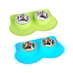 Comedouro Pawise Duplo Para Cachorros - 350Ml Cores Sortidas