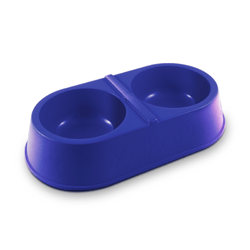 Comedouro Duplo Pet Injet 900Ml Para Cachorros - Azul