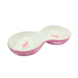 Comedouro Duplo The Pets Rosa Para Gatos - 150Ml