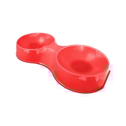 Comedouro Duplo Vermelho Furacão Pet Pop Para Gatos 190Ml - 1 Unidade