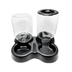 Comedouro E Bebedouro Automático Duplo Para Cães E Gatos - Preto - 3L/1,5Kg