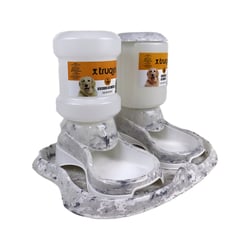 Comedouro E Bebedouro Automático Truqys Pet Cinza Para Cães E Gatos - 1 Kit