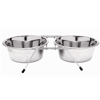 Comedouro E Bebedouro Duplo Inox Suspenso Pets 240Ml - 1 Unidade