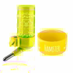 Comedouro E Bebedouro Hamster Animalíssimo Amarelo - 1 Unidade