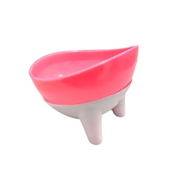 Comedouro E Bebedouro Inclinado Para Cães E Gatos Rosa - 450G/600Ml