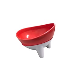 Comedouro E Bebedouro Inclinado Para Cães E Gatos Vermelho - 450G/600Ml