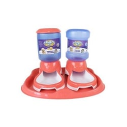 Comedouro E Bebedouro Truqys Pet Automático Com Bandeja Coral - Kit 1 Unidade