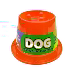 Comedouro Funcional Antiformiga 250Ml Pet Toys Laranja Neon - 1 Unidade