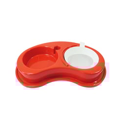 Comedouro Furacão Pet Anti Formiga Luxo Duplo Vermelho Para Cães - 1 Unidade - Tamanho P