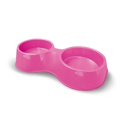 Comedouro Furacão Pet Pop Duplo Rosa Para Cães - 1 Unidade