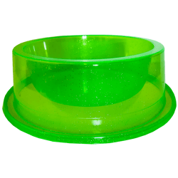 Comedouro Grande Antiformiga Pet Toys 1900Ml Verde Transparente Com Glitter Para Cachorros