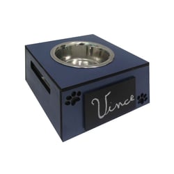 Comedouro Hello Pet Lousa Azul Para Cães E Gatos - 1 Unidade