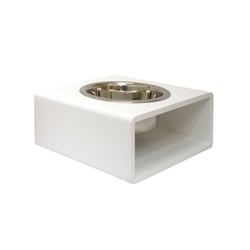 Comedouro Hello Pet Modern Branco Para Cães E Gatos - 1 Unidade