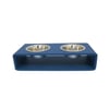 Comedouro Hello Pet Modern Duplo Azul Para Cães E Gatos - 1 Unidade - Tamanho M