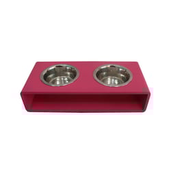 Comedouro Hello Pet Modern Duplo Pink Para Cães E Gatos
