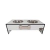 Comedouro Hello Pet Ossinho Duplo Branco Para Cães E Gatos - 1 Unidade