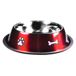 Comedouro Inox Jambo P Vermelho - 1 Unidade