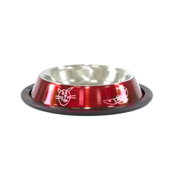Comedouro Inox Laqueado Vermelho The Pets Para Gatos - 150Ml