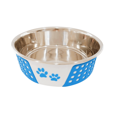 Comedouro Inox The Pets Decorado Pata Azul 400Ml Para Cachorros
